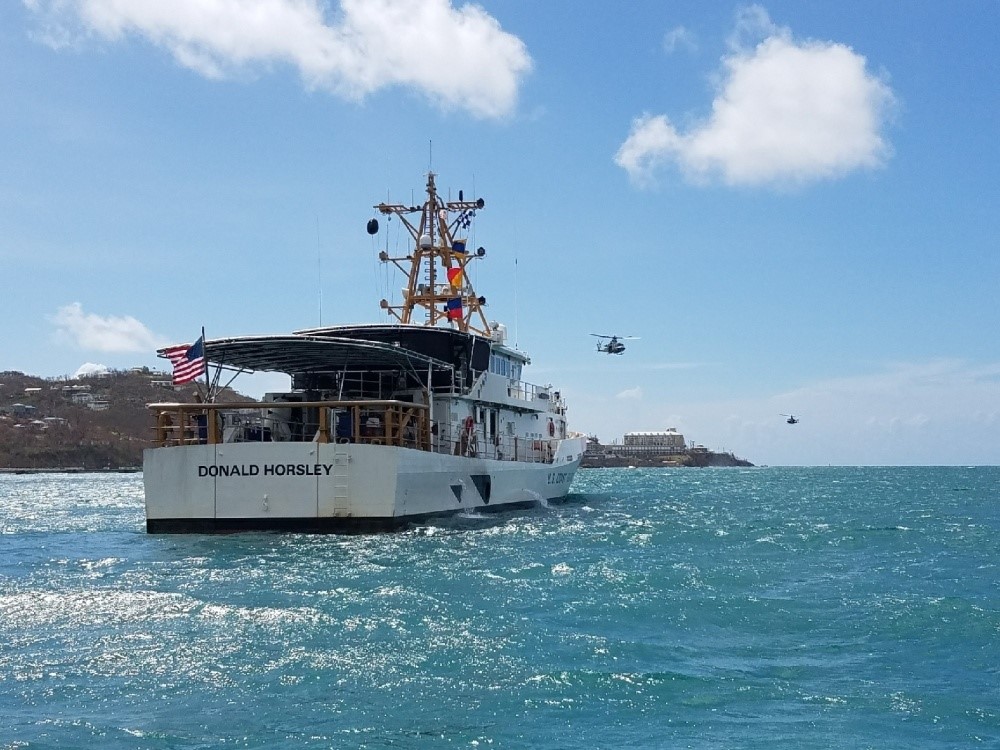 Coast Guard FRC Donald Horsley of the coast of Saint Thomas, U.S. Virgin Islands, following Hurricane Irma. (U.S. Coast Guard) Coast Guard FRC Donald Horsley of the coast of Saint Thomas, U.S. Virgin Islands, following Hurricane Irma. (U.S. Coast Guard)